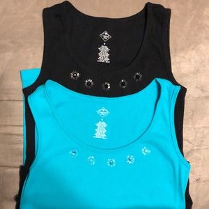 St John’s Bay set of 2 embellished tank tops